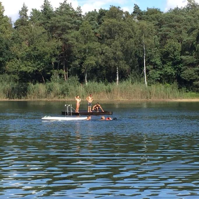 Kindvriendelijke Bungalow In Het Bos Bij Zwemmeer. Vilsteren Bagian luar foto